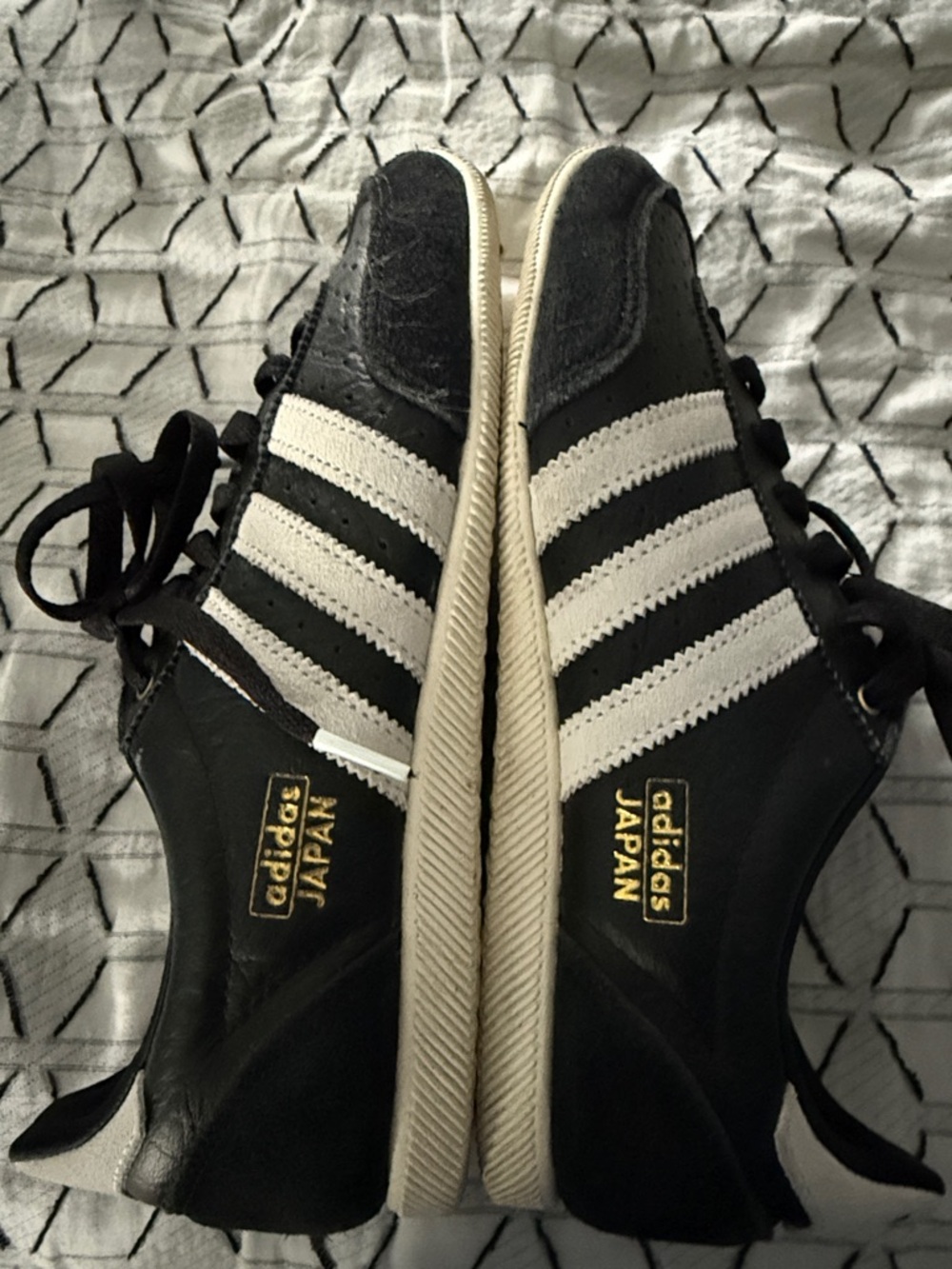 adidas Japan Black with White Stripes Retro Low-Top Sneakers - Picture 2 of 7